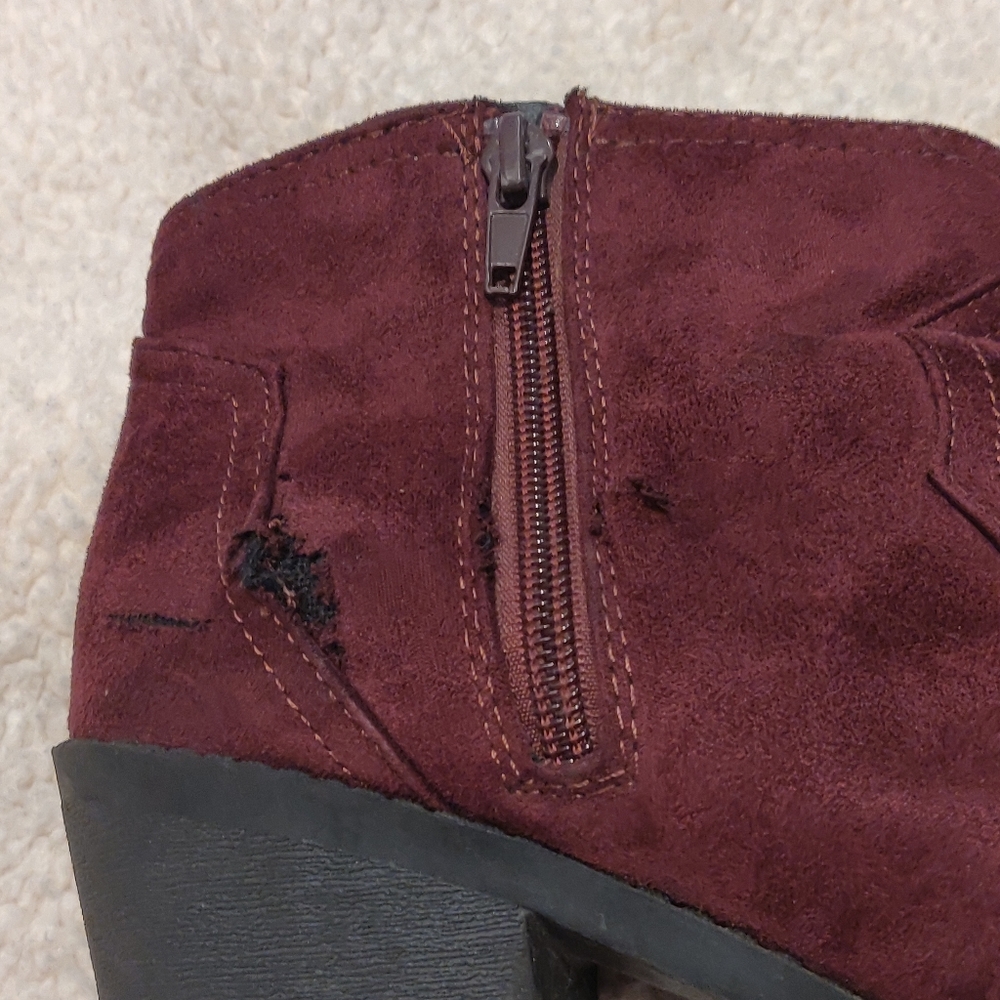 Red Suede Boot Heels - Picture 3 of 3